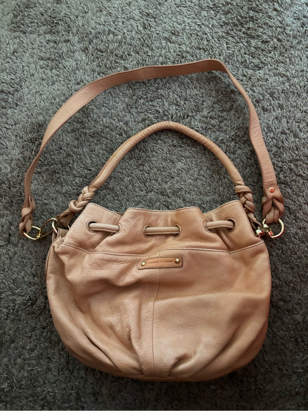Soft Leather Hobo Bag in Light Brown